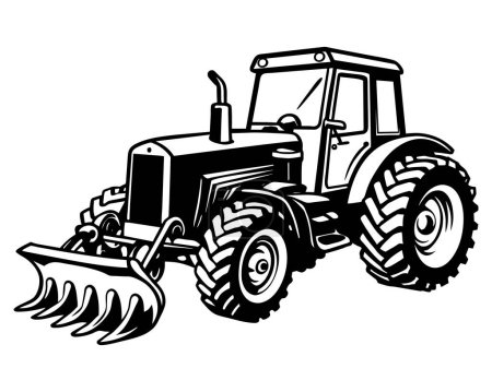 Zeichnung des landwirtschaftlichen Traktorvektors
