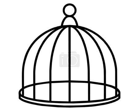 Bird black cage vector