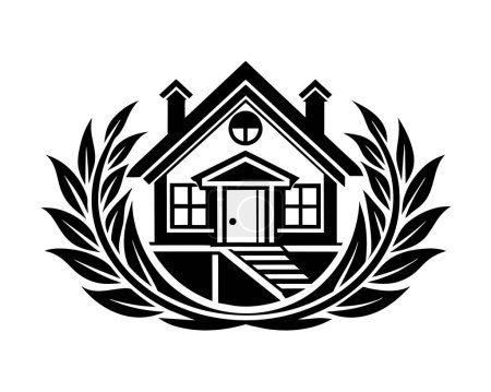 Téléchargez les illustrations : Logo des maisons sur fond blanc vecteur - en licence libre de droit