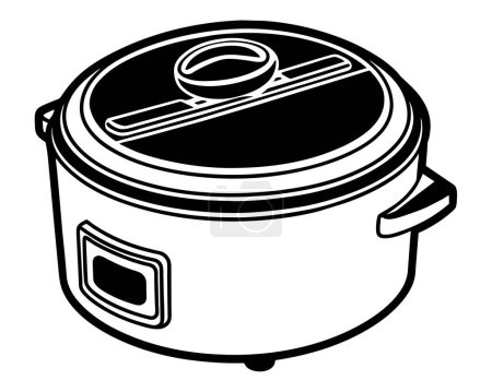 Rice cooker on white background vector