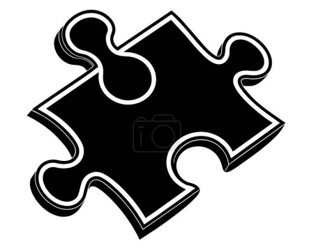 Téléchargez les illustrations : Une image en noir et blanc d'un vecteur de puzzle - en licence libre de droit
