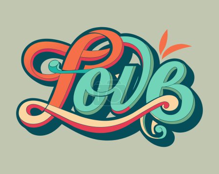 Illustration for Colorful Typography Love Text Vector - Royalty Free Image