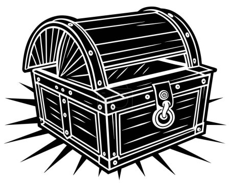 Téléchargez les illustrations : Un vieux fantasme pirates de trésor poitrine vecteur - en licence libre de droit