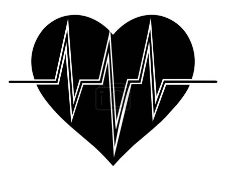 Corazón y latidos del corazón vector