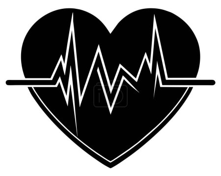 Heart and heartbeat vector