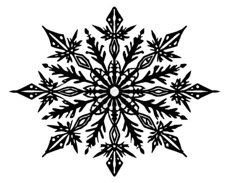 Kristall von Schnee Silhouette Vektor