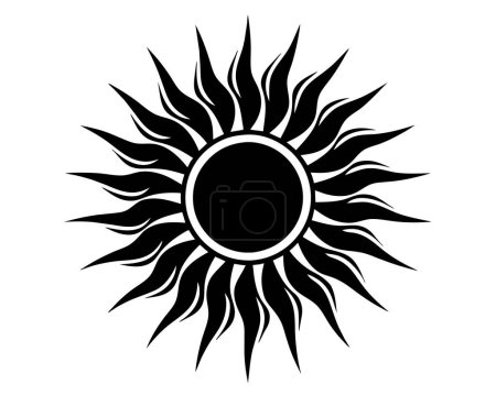 Vector black icon for sun design