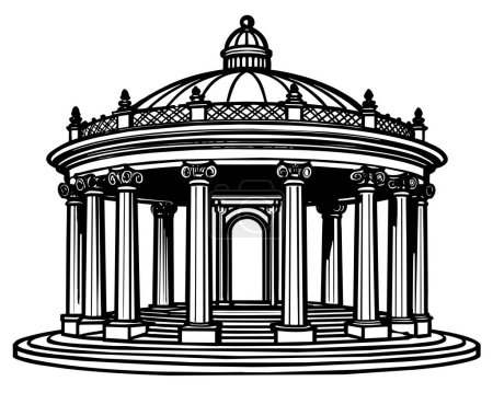 Vektor-Illustration handgezeichnete Pavillon-Rotunde