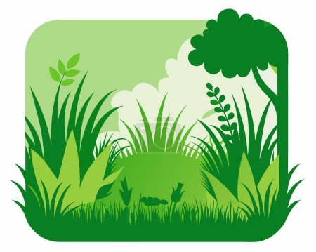 Ilustración de Verde hierba naturaleza diseño elementos vector ilustración - Imagen libre de derechos