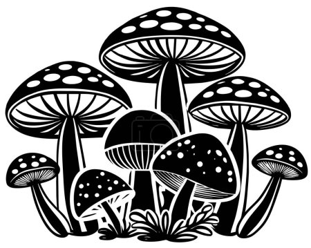 Mushrooms Vector Lineart design