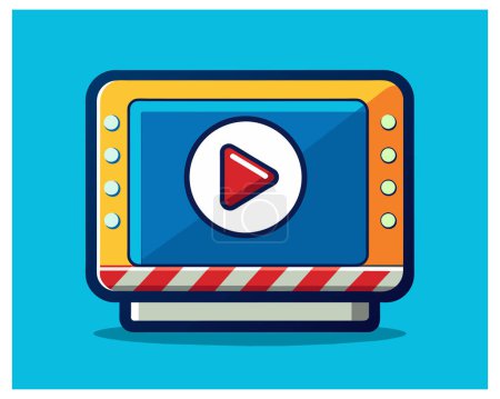 Photo for Play movie flat icon vector illustration - Royalty Free Image