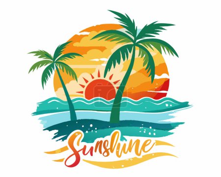 T-Shirt Sommer Strand Design Sonne Sand Hintergrund