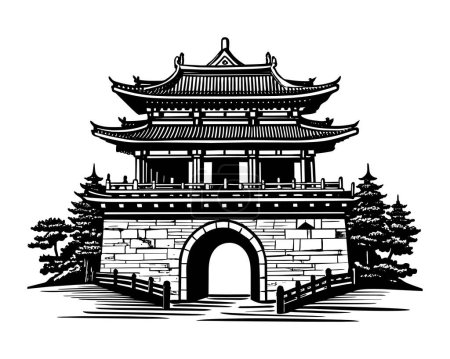 Illustration for Ming Dynasty Tombs icon vector - Royalty Free Image