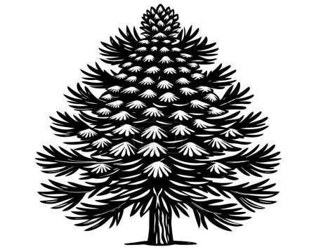 Fir Tree Woodcut stock vector