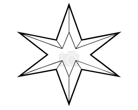 Estrella aislada en vector blanco
