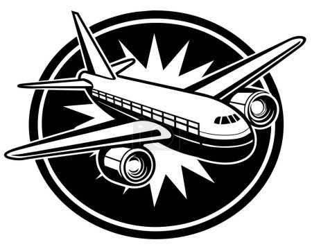Airplane flying vector drawing
