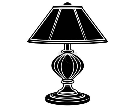 Illustration for Table lamp light vector icon - Royalty Free Image