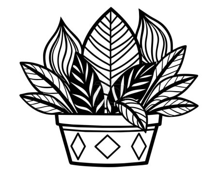 Flor de la planta en una maceta Vector icono