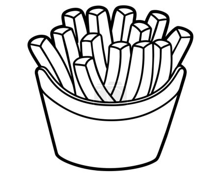 French fries hand drawing vector design