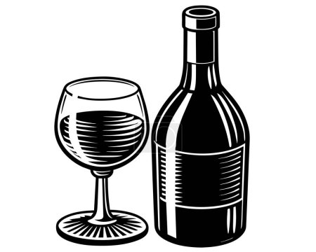 Ilustración de Vidrio de botella Ilustración dibujada a mano convertida en vector - Imagen libre de derechos