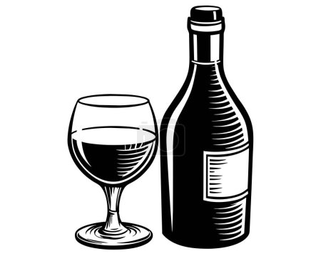 Bottle glass Hand drawn illustration converted to vector