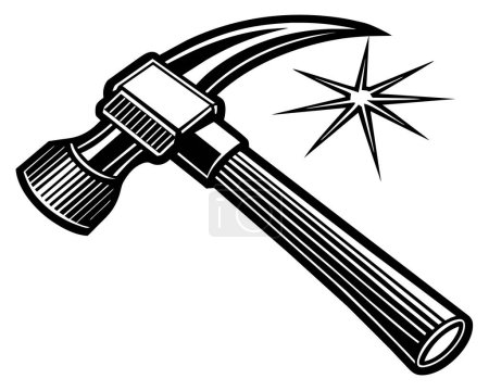 Un boceto de un vector de martillo de metal