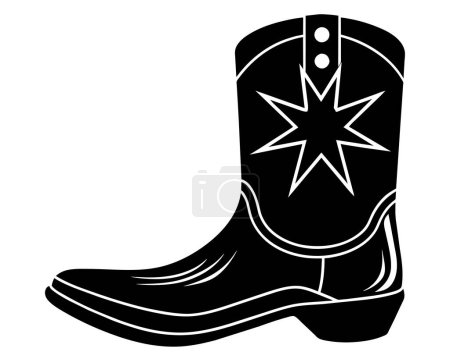 Cowgirl Boot Cut Out Line art design