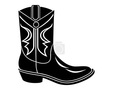 Cowgirl Boot Cut Out Line art design
