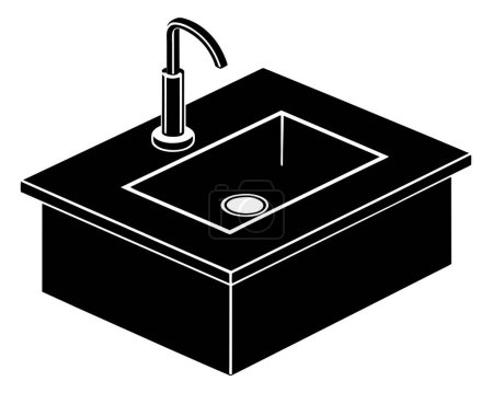 A kitchen sink Line art design