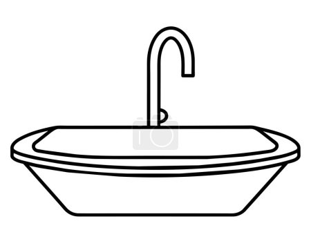 A kitchen sink Line art design