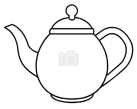 Tetera negra y taza de té vector disposición