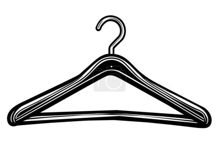Illustration for Clothes Hanger Black vector silhouette - Royalty Free Image