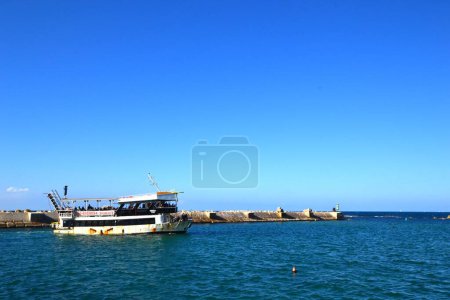 Photo for Mediterranean Sea. Panorama.Old port. Boat.Waterfront. - Royalty Free Image