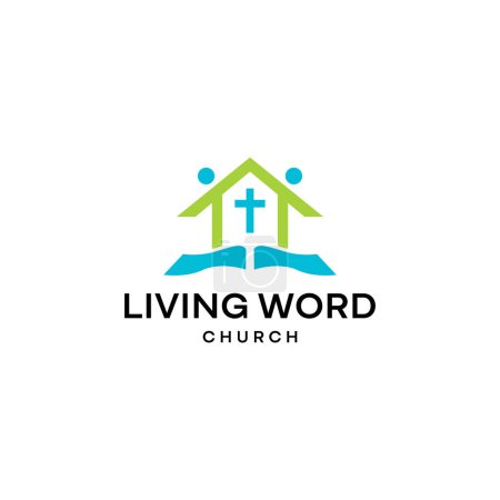 Living word church. Church god logo