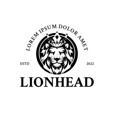 Illustration for Crowned Lion Vintage Emblem Logo - Royalty Free Image