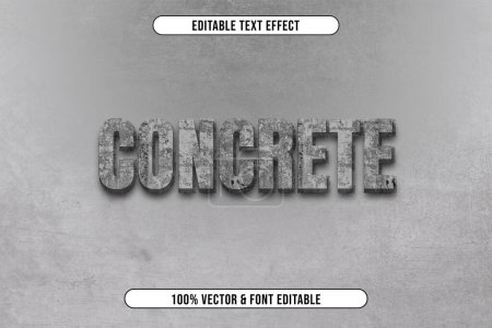 Ilustración de Diseño de efectos de texto concreto para la construcción y objetos duros que se pueden editar - Imagen libre de derechos
