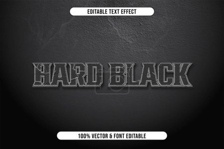 Téléchargez les photos : Conception d'effet de texte de roche noire dure modifiable - en image libre de droit