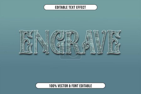 Illustration for Editable text effect engrave 3d vintage style premium vector - Royalty Free Image