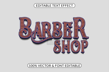 Téléchargez les illustrations : Effet de texte modifiable Barber Shop - en licence libre de droit