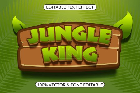 Illustration for Editable Jungle King text effect - Royalty Free Image