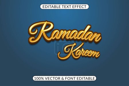 Illustration for Easily editable ramadan karem text effect - Royalty Free Image