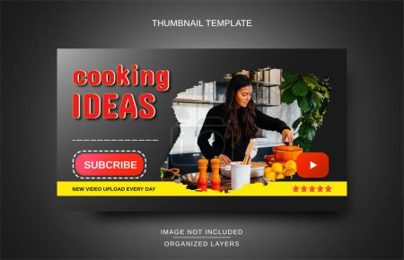 Téléchargez les illustrations : Miniature Youtube pour tutoriels de cuisine - en licence libre de droit