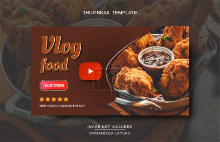 Illustration for Youtube thumbnail for Vlog Food - Royalty Free Image