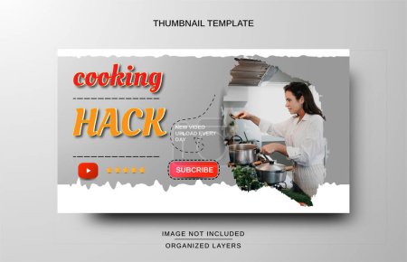 Illustration for Youtube thumbnail for Cooking Tutorials - Royalty Free Image