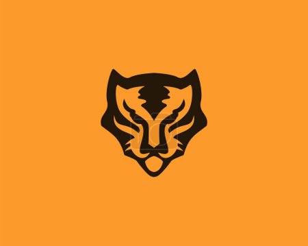 Téléchargez les photos : Logo de tête de tigre simple, illustration vectorielle animale - en image libre de droit