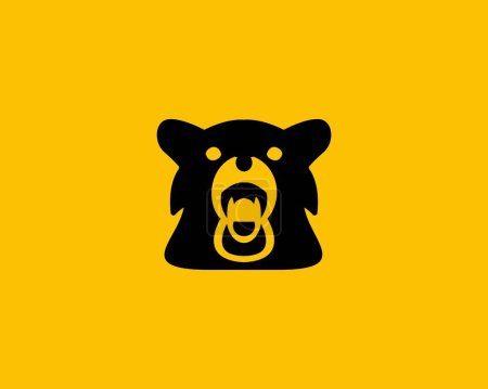 Téléchargez les photos : Logo vecteur tête d'ours en colère, design pour symbole animal - en image libre de droit