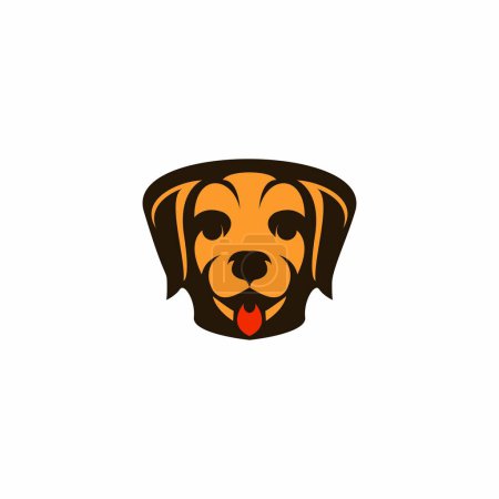 Téléchargez les illustrations : Tête de chien logo icône vectoriel illustration - en licence libre de droit