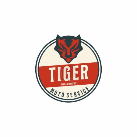 Ilustración de Logotipo de cabeza de tigre para automóviles y símbolos de club de vehículos - Imagen libre de derechos