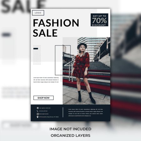 Illustration for Fashion Flyer Template Design Brochure, Annual Report, Magazine, Poster - Royalty Free Image