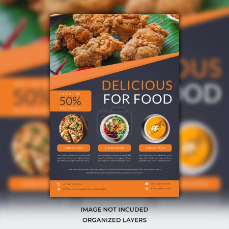 Restaurant menu and flyer design templates, food brochure